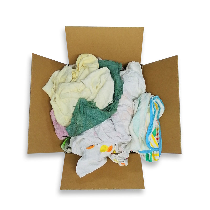 Color Terry Towel 100% Cotton Cleaning Rags - 10 lbs. Box - Multipurpose Cleaning