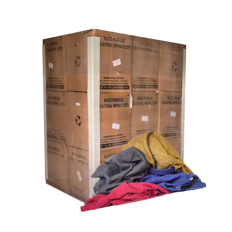 Color Fleece 100% Cotton Cleaning Rags - 600 lbs. Boxes - Multipurpose Cleaning