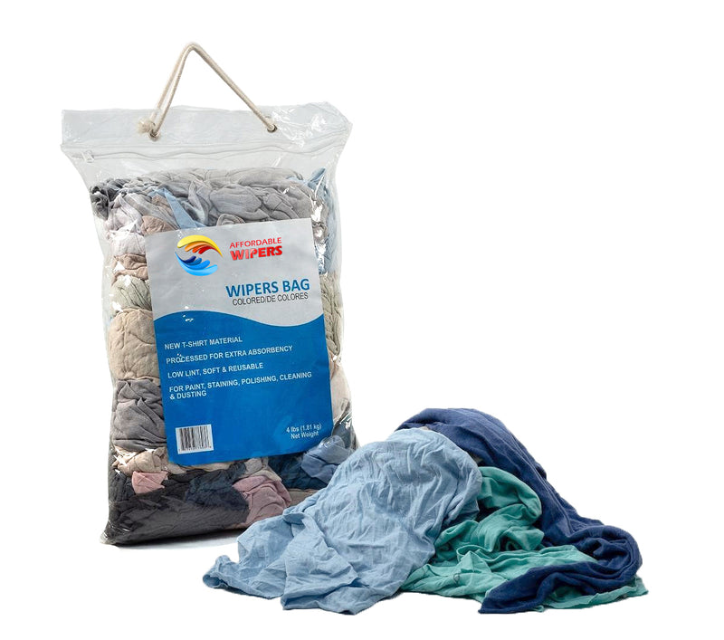 NEW Color Knit T-Shirt Cleaning Rags (1 lb.-4 lbs.) - Multipurpose Cleaning