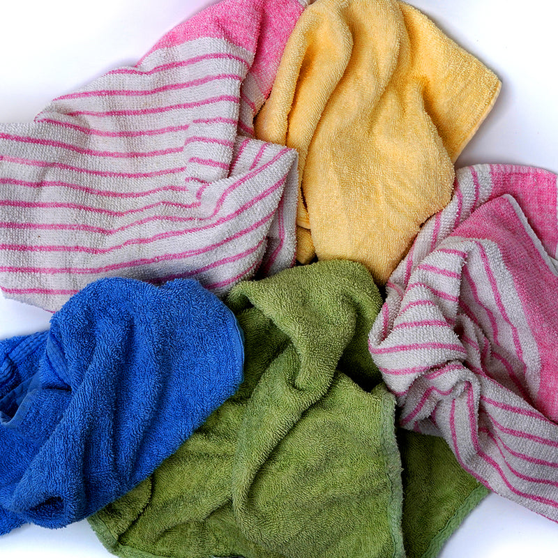 Color Terry Towel 100% Cotton Cleaning Rags - 25 lbs. Box - Multipurpose Cleaning