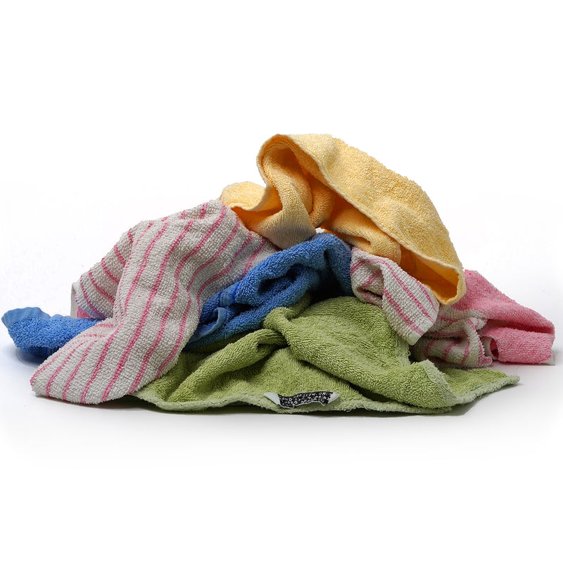 Color Terry Towel 100% Cotton Cleaning Rags - 5 lbs. Bag - Multipurpose Cleaning