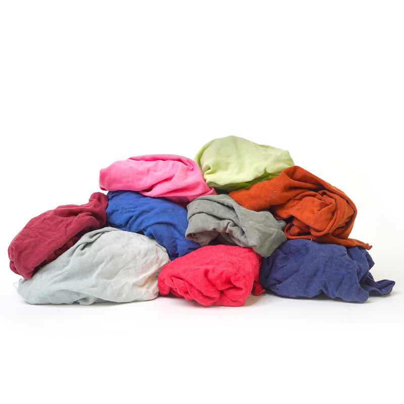 Color Knit T-Shirt Cotton Cleaning Rags - 600 lbs. Pallet in Bags - MultiPurpose Cleaning