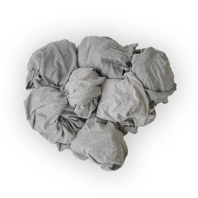 Gray Knit T-Shirt Cotton Cleaning Rags 10 lbs. Box- Multipurpose Cleaning