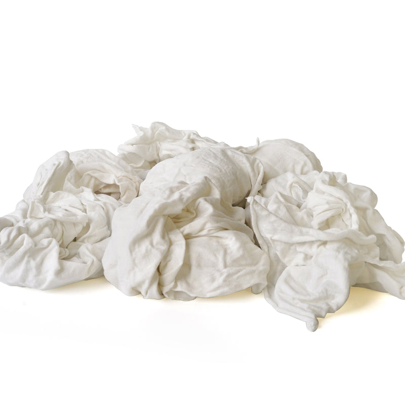 NEW White Knit T-Shirt Cleaning Rags (1 lb.-4 lbs.) - Multipurpose Cleaning