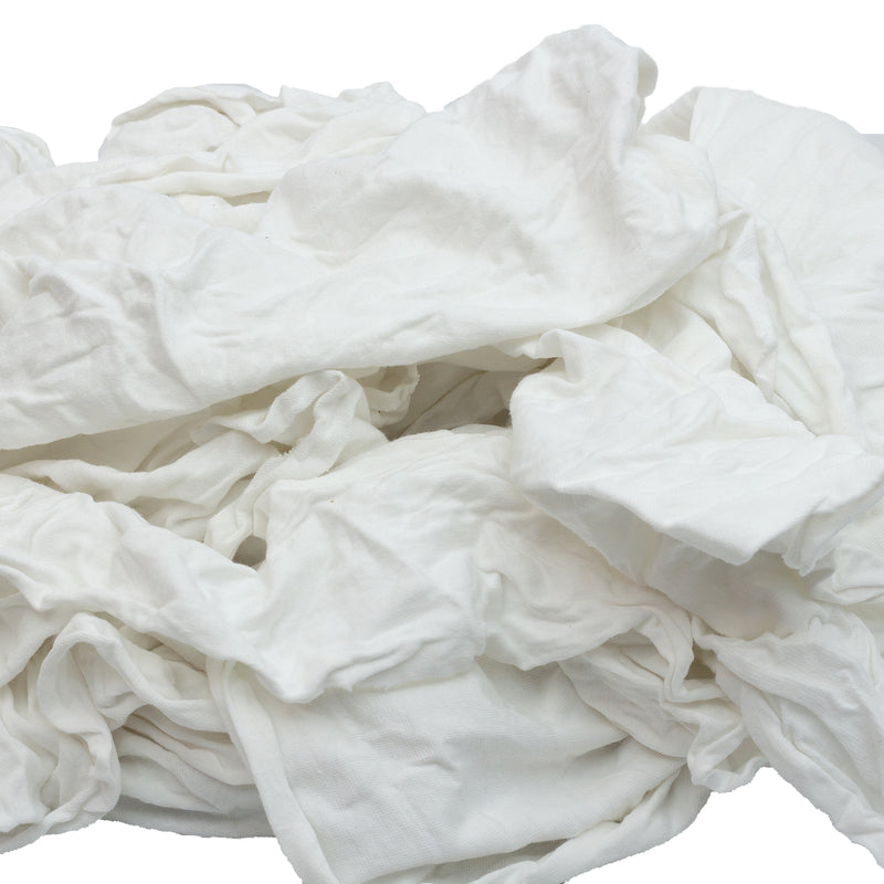 NEW White Knit T-Shirt Cleaning Rags (1 lb.-4 lbs.) - Multipurpose Cleaning