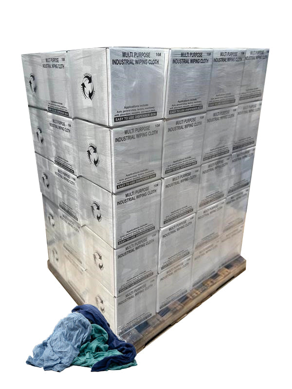 New Color Knit T-Shirt Cleaning Rags 600 lbs. Pallet in Boxes - Multipurpose Cleaning