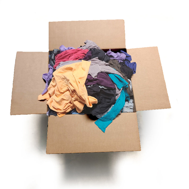 New Color Knit T-Shirt Cleaning Rags 600 lbs. Pallet in Boxes - Multipurpose Cleaning