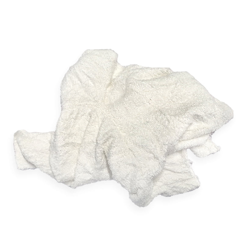 White Terry Towel 100% Cotton Cleaning Rags - 600 lbs. Boxes - Multipurpose Cleaning