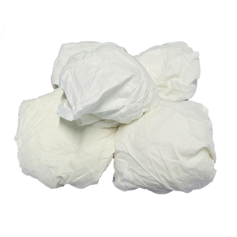 White Cotton Recycled Sheeting Rags Wiping Rags - 10 lbs. Box - Multipurpose Cleaning