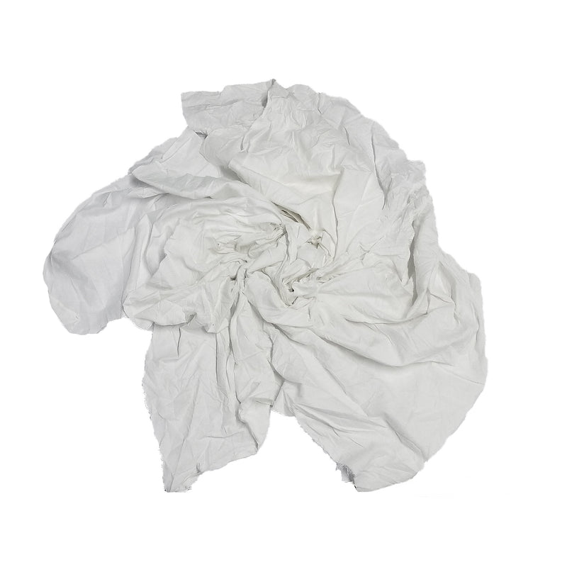 White Cotton Recycled Sheeting Rags Wiping Rags - 50 lbs. Box - Multipurpose Cleaning