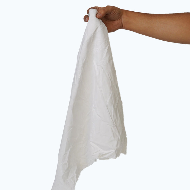 White Cotton Recycled Sheeting Rags Wiping Rags - 25 lbs. Box - Multipurpose Cleaning