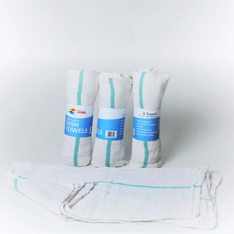 Dish/Kitchen Towels 100% Cotton 10 Rolls of Half dzn (Retails Packaging)