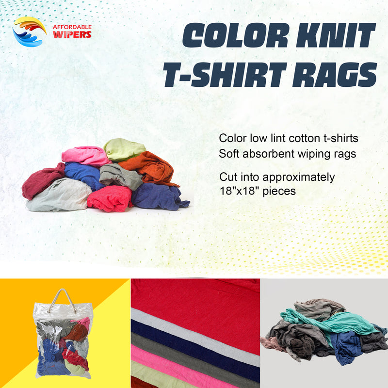 NEW Color Knit T-Shirt  Cleaning Rags 900 lbs. Pallet- 36x25 lbs. bags - Multipurpose Cleaning