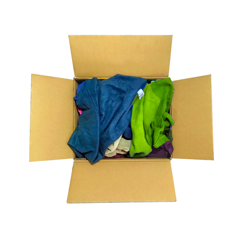 Color Fleece 100% Cotton Cleaning Rags - 50 lbs. Box - Multipurpose Cleaning