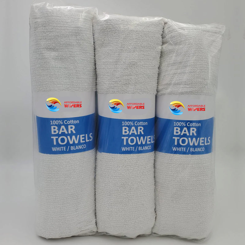 Terry Cotton Bar Towels - 6 Rolls of 12 (doz) Retail Packaging