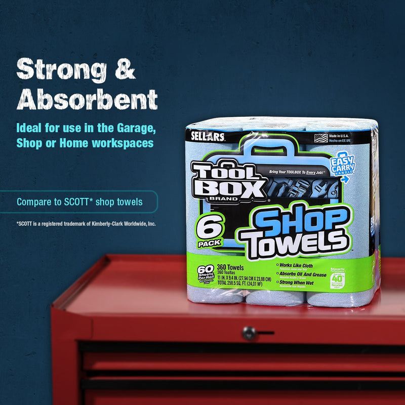 TOOLBOX® Z400 Roll of Shop Towels 6-Pack