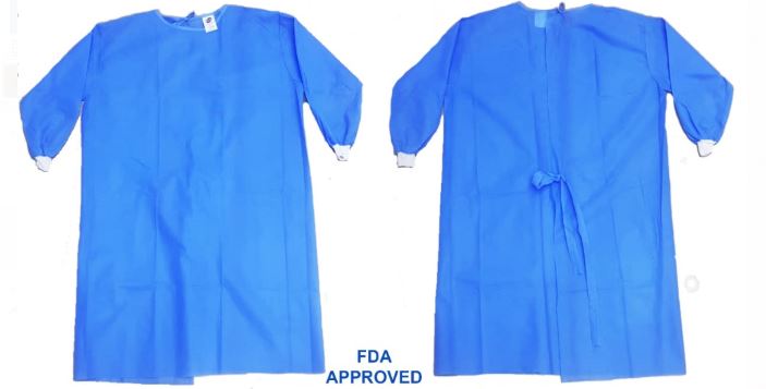 Isolation Gowns Blue 40GSM - FDA Certified