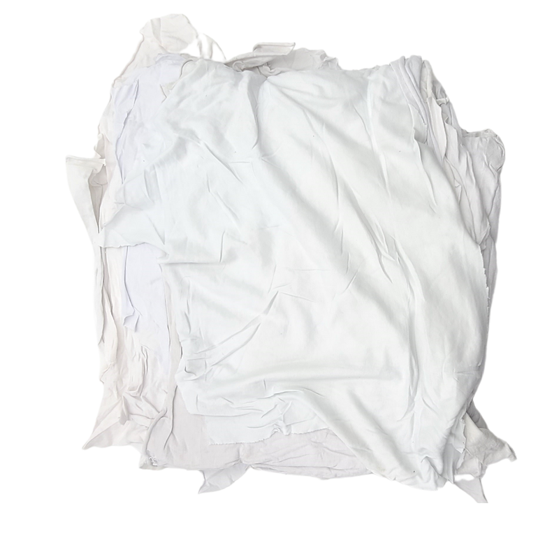 Premium Washed White Cotton knit Rags 50lbs Box